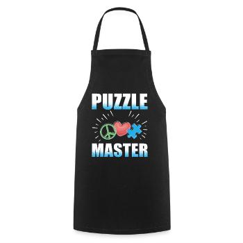 Puzzle-Meister Puzzle-Stücke Liebhaber - Kochschürze - Schwarz - Vorne - AI Model Male 185 dark (185cm)