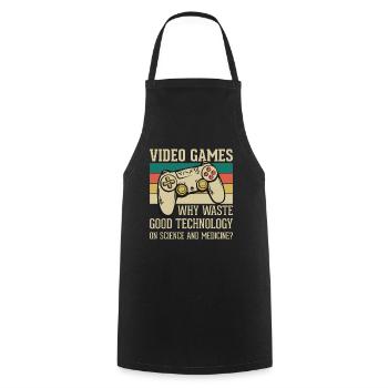 alte Videospiele Zitat - Vidoe Games Spruch - Kochschürze - Schwarz - Vorne - AI Model Male 185 dark (185cm)
