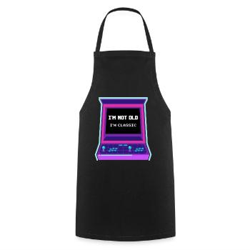 Nicht alt, ich bin klassisch Arcade-Spiele-Konsole - Kochschürze - Schwarz - Vorne - AI Model Male 185 dark (185cm)
