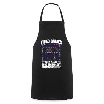 Retro Zocker Sprüche Gaming Geschenk - Kochschürze - Schwarz - Vorne - AI Model Male 185 dark (185cm)