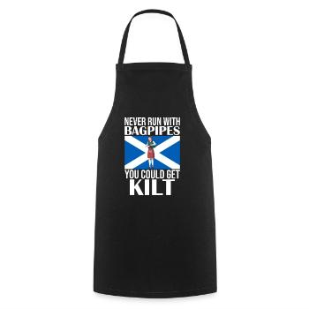 Schottland Fans Tradition Kilt Schottenrock - Kochschürze - Schwarz - Vorne - AI Model Male 185 dark (185cm)