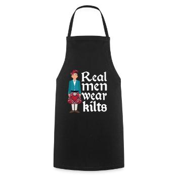Kilt Männer Spruch Schottenrock - Kochschürze - Schwarz - Vorne - AI Model Male 185 dark (185cm)