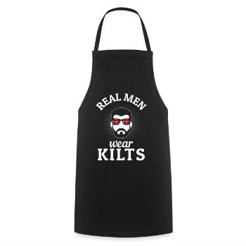 Kilt Männer Spruch Schottenrock - Kochschürze - Schwarz - Vorne - AI Model Male 185 dark (185cm)