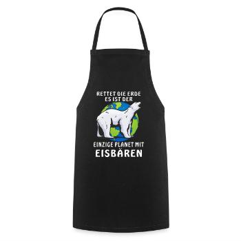 ES IST DER EINZIGE PLANET MIT EISBÄREN - Kochschürze - Schwarz - Vorne - AI Model Male 185 dark (185cm)
