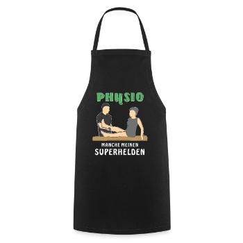 PHYSIO MANCHE MEINEN SUPERHELDEN - Kochschürze - Schwarz - Vorne - AI Model Male 185 dark (185cm)