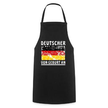 DEUTSCHER VON GEBURT AN - Kochschürze - Schwarz - Vorne - AI Model Male 185 dark (185cm)
