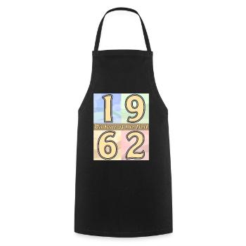 BIRTHDAY YEAR 1962 - Cooking Apron - black - Front - AI Model Male 185 dark (185cm)