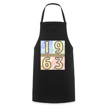 BIRTHDAY YEAR 1963 - Cooking Apron - black - Front - AI Model Male 185 dark (185cm)