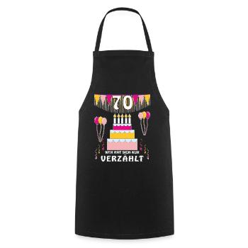 GEBURTSTAG 70 - Kochschürze - Schwarz - Vorne - AI Model Male 185 dark (185cm)