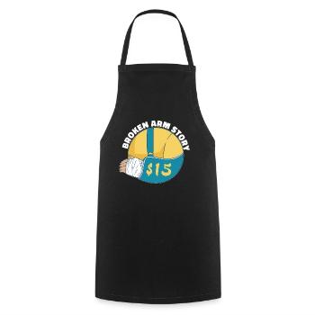 Gebrochener Arm Spruch - Fraktur Gipsarm - Kochschürze - Schwarz - Vorne - AI Model Male 185 dark (185cm)