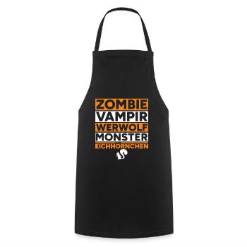 Halloween Zombie Vampir Monster Eichhörnchen - Kochschürze - Schwarz - Vorne - AI Model Male 185 dark (185cm)