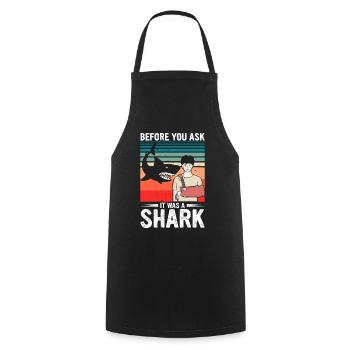 Before You Ask It Was A Shark - Knochenbruch - Kochschürze - Schwarz - Vorne - AI Model Male 185 dark (185cm)