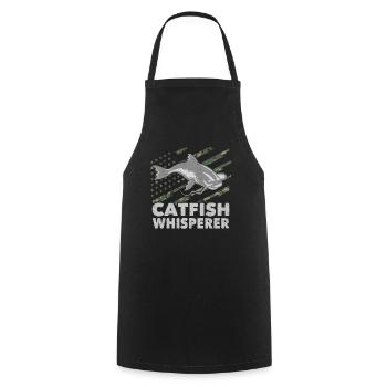 Catfish Whisperer - Wels Catfish Hunter - Kochschürze - Schwarz - Vorne - AI Model Male 185 dark (185cm)
