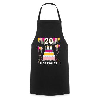 GEBURTSTAG 20 - Kochschürze - Schwarz - Vorne - AI Model Male 185 dark (185cm)