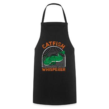 Catfish Whisperer - Wels Catfish Hunter - Kochschürze - Schwarz - Vorne - AI Model Male 185 dark (185cm)