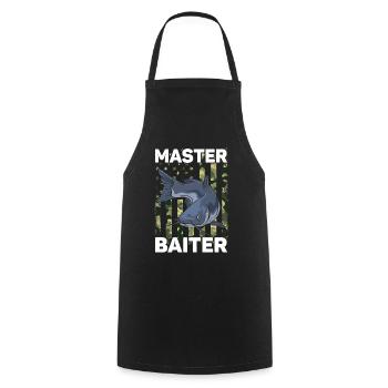 Master Baiter - Wels Catfish Hunter - Kochschürze - Schwarz - Vorne - AI Model Male 185 dark (185cm)
