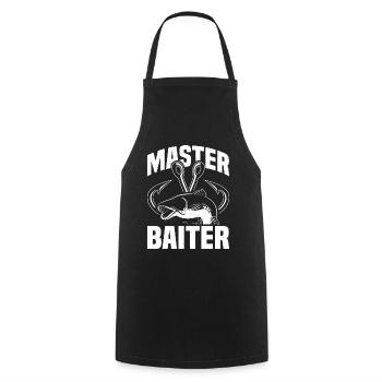 Master Baiter - Wels Catfish Hunter - Kochschürze - Schwarz - Vorne - AI Model Male 185 dark (185cm)