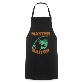 Master Baiter - Wels Catfish Hunter - Kochschürze - Schwarz - Vorne - AI Model Male 185 dark (185cm)