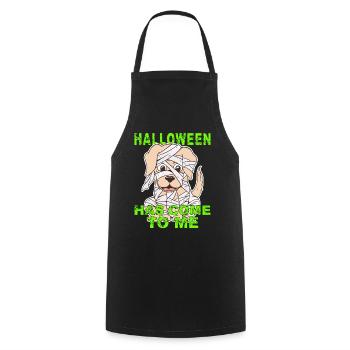HALLOWEEN HAS COME TO ME - Cooking Apron - black - Front - AI Model Male 185 dark (185cm)