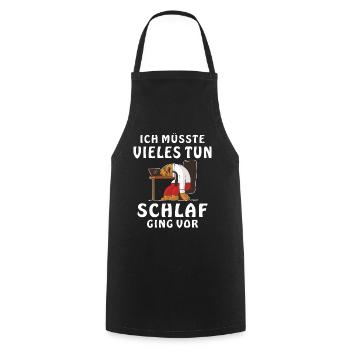 ICH MÜSSTE VIELES TUN SCHLAF GING VOR - Kochschürze - Schwarz - Vorne - AI Model Male 185 dark (185cm)