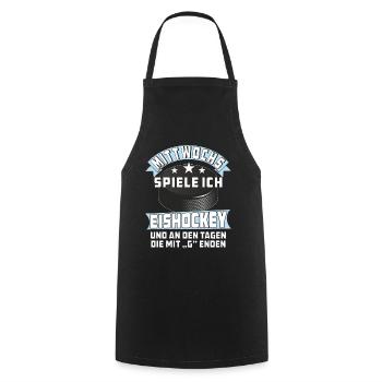 MITTWOCHS SPIELE ICH EISHOCKEY - Kochschürze - Schwarz - Vorne - AI Model Male 185 dark (185cm)