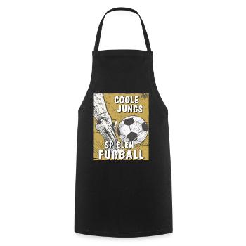 COOLE JUNGS SPIELEN FUßBALL - Kochschürze - Schwarz - Vorne - AI Model Male 185 dark (185cm)