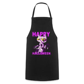 CHAT JOYEUX HALLOWEEN - Tablier de cuisine - noir - Devant - AI Model Male 185 dark (185cm)