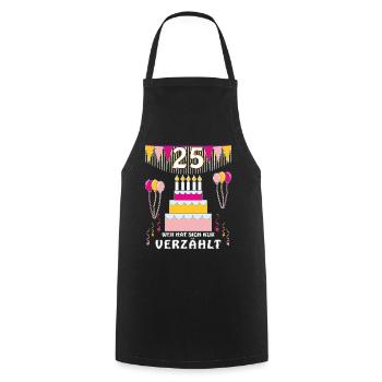 GEBURTSTAG 25 - Kochschürze - Schwarz - Vorne - AI Model Male 185 dark (185cm)
