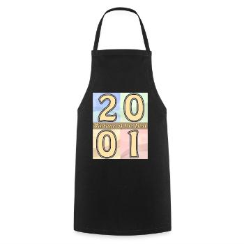 BIRTHDAY YEAR 2001 - Cooking Apron - black - Front - AI Model Male 185 dark (185cm)