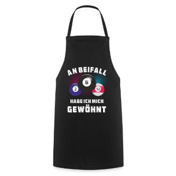 BILLARD AN BEIFALL HABE ICH MICH GEWÖHNT - Kochschürze - Schwarz - Vorne - AI Model Male 185 dark (185cm)