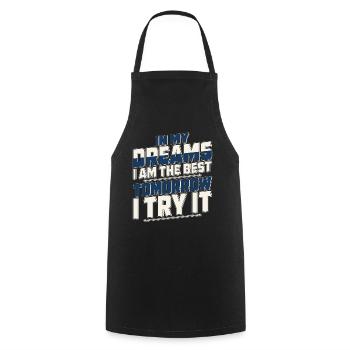 IN MY DREAMS I AM THE BEST - Cooking Apron - black - Front - AI Model Male 185 dark (185cm)