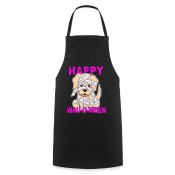 DOG HAPPY WAU-O-WEEN - Cooking Apron - black - Front - AI Model Male 185 dark (185cm)