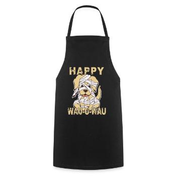 DOG HAPPY WAU-O-WAU - Cooking Apron - black - Front - AI Model Male 185 dark (185cm)