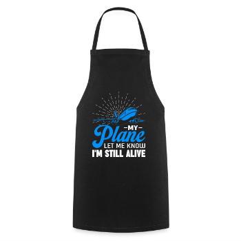 Airline Pilot Captain Saying Airplane Pilot - Cooking Apron - black - Front - AI Model Male 185 dark (185cm)