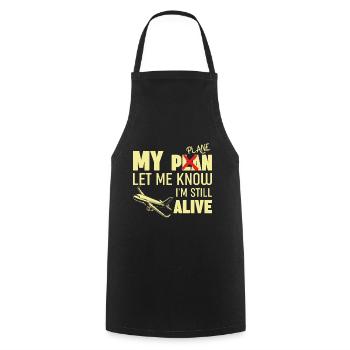 Airline Pilot Captain Saying Airplane Pilot - Cooking Apron - black - Front - AI Model Male 185 dark (185cm)