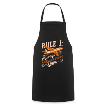 Airline Pilot Aviation Pun for a company pilot - Cooking Apron - black - Front - AI Model Male 185 dark (185cm)