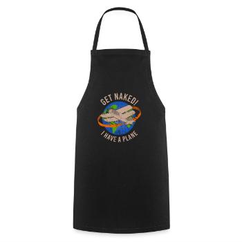 Airline Pilot Aviation Pun for a company pilot - Cooking Apron - black - Front - AI Model Male 185 dark (185cm)