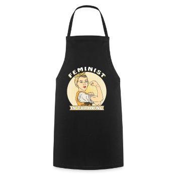 FEMINIST IN TRAINING - Cooking Apron - black - Front - AI Model Male 185 dark (185cm)