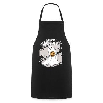 HALLOWEEN C’EST BOO SHEET - Tablier de cuisine - noir - Devant - AI Model Male 185 dark (185cm)