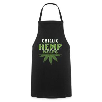 CHILLIG HEMP AIDE - Tablier de cuisine - noir - Devant - AI Model Male 185 dark (185cm)