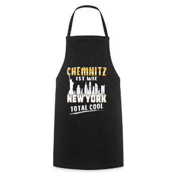 CHEMNITZ IST WIE NEW YORK - Kochschürze - Schwarz - Vorne - AI Model Male 185 dark (185cm)