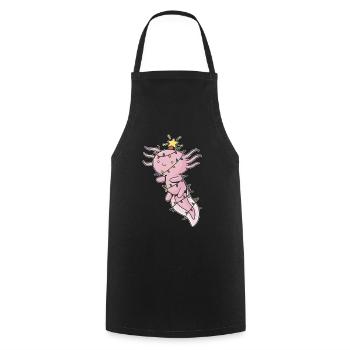 Christmas Sweet Axolotl String lights - Cooking Apron - black - Front - AI Model Male 185 dark (185cm)