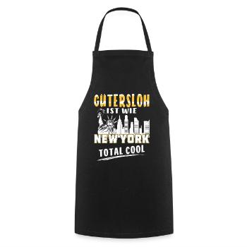GÜTERSLOH IS LIKE NEW YORK - Cooking Apron - black - Front - AI Model Male 185 dark (185cm)