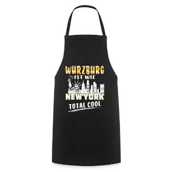 WÜRZBURG IS LIKE NEW YORK - Cooking Apron - black - Front - AI Model Male 185 dark (185cm)