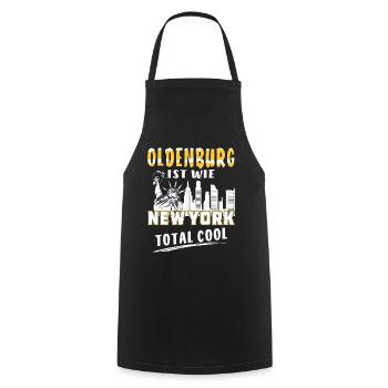 OLDENBURG IS LIKE NEW YORK - Cooking Apron - black - Front - AI Model Male 185 dark (185cm)