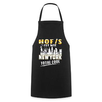 HOF IS LIKE NEW YORK - Cooking Apron - black - Front - AI Model Male 185 dark (185cm)