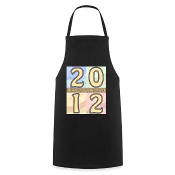 BIRTHDAY YEAR 2012 - Cooking Apron - black - Front - AI Model Male 185 dark (185cm)
