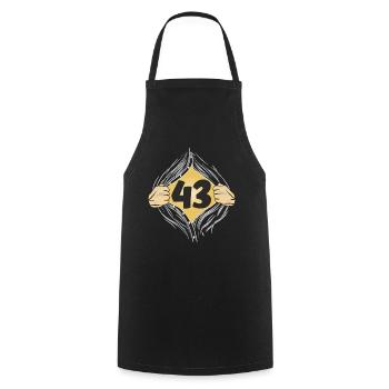 43 PUT ON SHIRT - Cooking Apron - black - Front - AI Model Male 185 dark (185cm)
