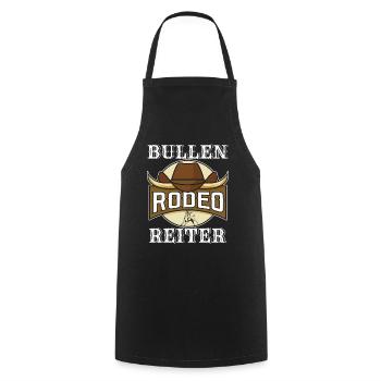 RODEO BULLEN REITER - Kochschürze - Schwarz - Vorne - AI Model Male 185 dark (185cm)