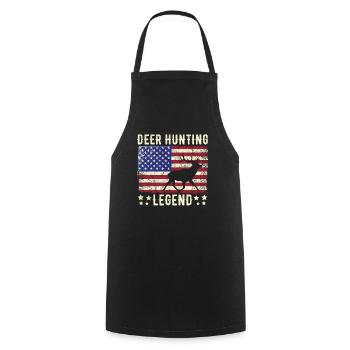 Deer Hunting Legend Red Hunting Deer Antlers - Cooking Apron - black - Front - AI Model Male 185 dark (185cm)